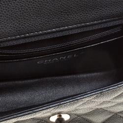 Pre Owned Chanel Black Quilted Leather Mini Square Classic Flap Bag