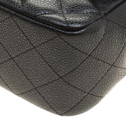 Pre Owned Chanel Black Quilted Leather Mini Square Classic Flap Bag