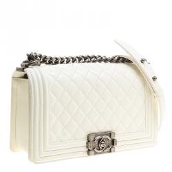 Chanel Cream Quilted Leather Medium Boy Flap Bag Chanel | TLC