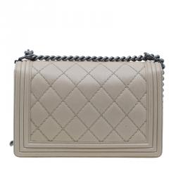 مملوكة مسبقًا Chanel Beige Leather Large Quilted Stitched Boy Bag