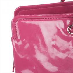 Pre Owned Chanel Fuschia Pink Patent Leather CC Logo Shopping Tote