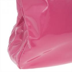 Pre Owned Chanel Fuschia Pink Patent Leather CC Logo Shopping Tote