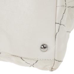 Pre Owned Chanel White Lambskin Hobo