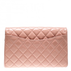 Chanel Blush Pink Patent Leather Chain Clutch