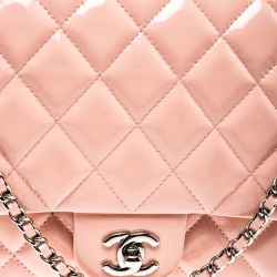 Chanel Blush Pink Patent Leather Chain Clutch