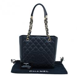 مملوكة مسبقًا حقيبة شوبنغ يد شانيل كافيار سوداء صغيرة