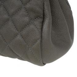 Pre Owned Chanel Olive Green Quilted Caviar Just Mademoiselle Bowling Bag