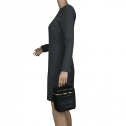 Pre Owned Chanel Black Caviar Leather Vanity Case