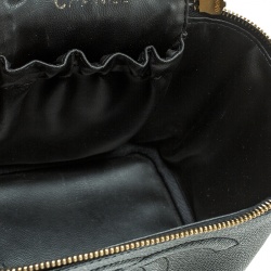 Pre Owned Chanel Black Caviar Leather Vanity Case