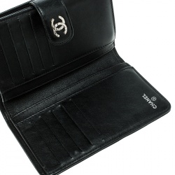 Chanel Black Leather CC Bifold Wallet
