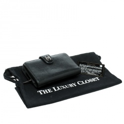 Chanel Black Leather CC Bifold Wallet