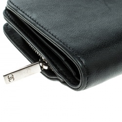 Chanel Black Leather CC Bifold Wallet