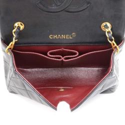Pre Owned Chanel Black Quilted Leather Mini Vintage Flap Bag