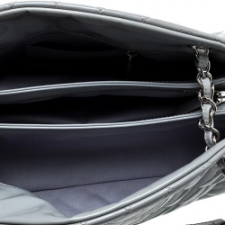 Pre Owned Chanel Light Grey Quilted Leather Just Mademoiselle Bowling Bag