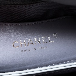 Pre Owned Chanel Light Grey Quilted Leather Just Mademoiselle Bowling Bag