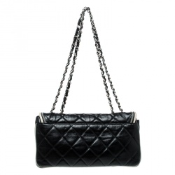 مملوكة مسبقًا Chanel Black Quilted Leather East West Flap Bag