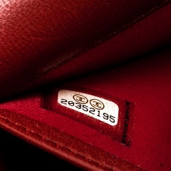 Pre Owned محفظة شانيل كونتيننتال كاميليا جلد حمراء داكنة