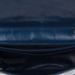 Pre Owned Chanel Navy Blue Classic Maxi Flap Bag