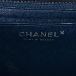 Pre Owned Chanel Navy Blue Classic Maxi Flap Bag