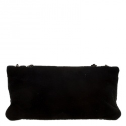 Pre Owned Chanel Black Velvet Giant Reissue Flap Shoulder Bag