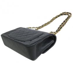 Pre Owned Chanel Black Caviar Small Double Flap Classic Shoulder bag