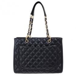 Pre Owned Chanel Black Caviar Grand Shopper Tote