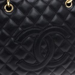 Pre Owned Chanel Black Caviar Grand Shopper Tote