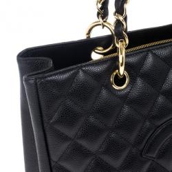 Pre Owned Chanel Black Caviar Grand Shopper Tote