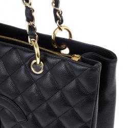 Pre Owned Chanel Black Caviar Grand Shopper Tote