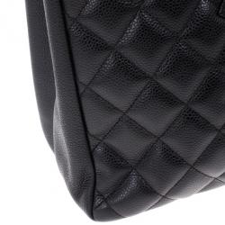 Pre Owned Chanel Black Caviar Grand Shopper Tote