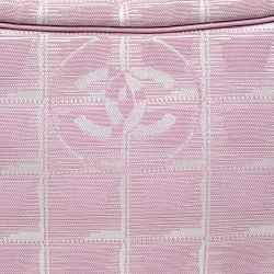 Pre Owned Chanel Pink Nylon Travel Line Hobo