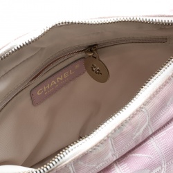 Pre Owned Chanel Pink Nylon Travel Line Hobo