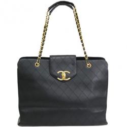 Pre Owned Chanel Black Calfskin Supermodel Shoulder Bag