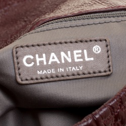 Pre Owned Chanel Burgundy Patent Leather Rock in Moscow Jumbo Classic Flap Bag