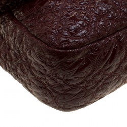 Pre Owned Chanel Burgundy Patent Leather Rock in Moscow Jumbo Classic Flap Bag