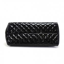 Pre Owned Chanel Black Quilted Patent Leather Just Mademoiselle Bowling Bag