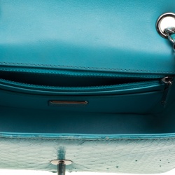 Pre Owned حقيبة شانيل قلاب كلاسيك جلد ثعبان ذهبي/ وردي