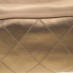 Pre Owned Chanel Gold Coated Canvas Wild Stitch Shoulder Bag