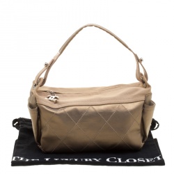 Pre Owned Chanel Gold Coated Canvas Wild Stitch Shoulder Bag