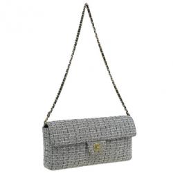 مملوكة مسبقًا Chanel Black Tweed Quilted East West Flap Bag