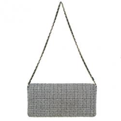 مملوكة مسبقًا Chanel Black Tweed Quilted East West Flap Bag
