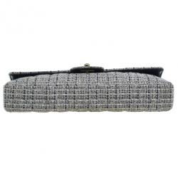 مملوكة مسبقًا Chanel Black Tweed Quilted East West Flap Bag