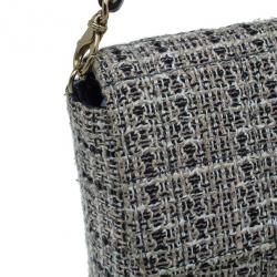 مملوكة مسبقًا Chanel Black Tweed Quilted East West Flap Bag