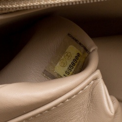 Pre Owned حقيبة شانيل بوي جلد بيج مبطن كبيرة