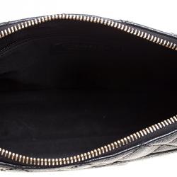 Pre Owned Chanel Black Quilted Caviar Leather CC Shoulder Bag