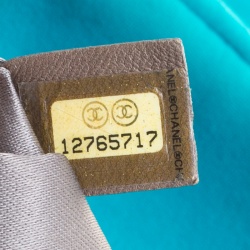 Pre Owned Chanel Turquoise Quilted Bubble Jersey Snake Effect Chain Shoulder Bag