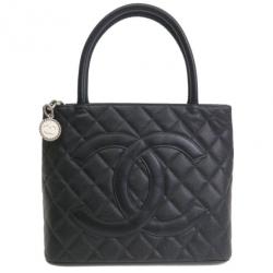 Pre Owned Chanel Black Caviar Small Revival Tote