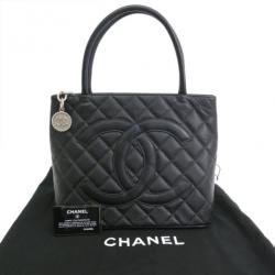 Pre Owned Chanel Black Caviar Small Revival Tote