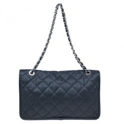 Pre Owned Chanel Black Caviar Jumbo Flap Bag