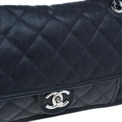 Pre Owned Chanel Black Caviar Jumbo Flap Bag